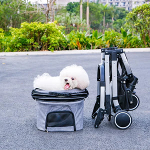 DODOPET 鋁合金高座拉桿式四輪摺疊可分離寵物出街手推車(寵物承重:20kg)-狗-毛孩物語Pets Thing|香港寵物貓狗用品專門店:IATA寵物飛機籠、寵物手推車、貓爬架貓樹