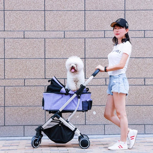 DODOPET 鋁合金高座拉桿式四輪摺疊可分離寵物出街手推車(寵物承重:20kg)-狗-毛孩物語Pets Thing|香港寵物貓狗用品專門店:IATA寵物飛機籠、寵物手推車、貓爬架貓樹