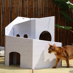 Pettellyava’ Mini Cat Mansion 摺疊式貓屋-貓-毛孩物語Pets Thing|香港寵物貓狗用品專門店:IATA寵物飛機籠、寵物手推車、貓爬架貓樹