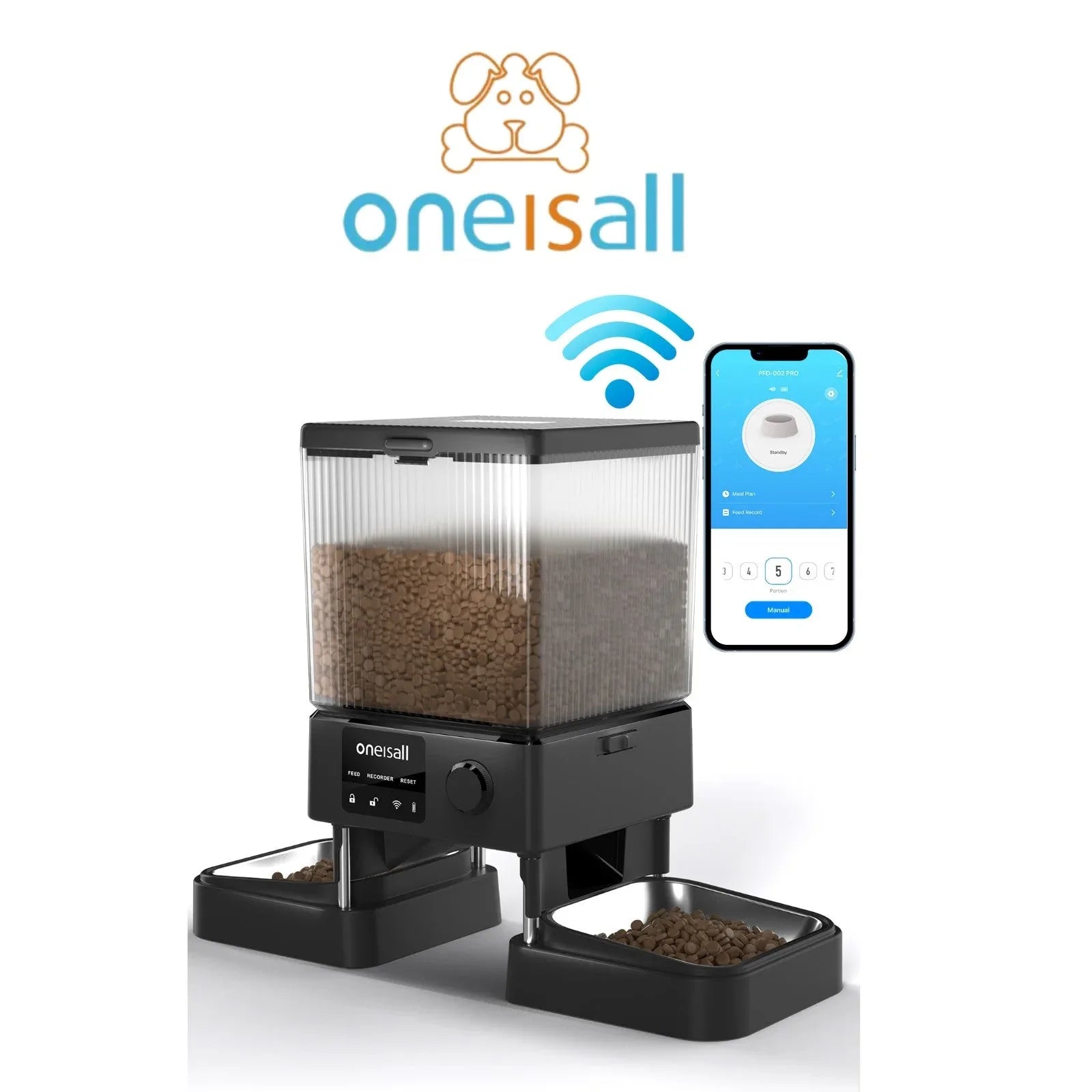 Oneisall PFD-002 Pro 5G Wi-Fi自動寵物餵食器-自動餵食器-毛孩物語Pets Thing|香港寵物貓狗用品專門店:IATA寵物飛機籠、寵物手推車、貓爬架貓樹