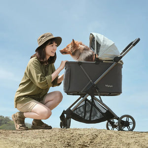 Ibiyaya FS2501 Maxi 瞬收中型寵物推車 (寵物承重:25kg)-貓狗-毛孩物語Pets Thing|香港寵物貓狗用品專門店:IATA寵物飛機籠、寵物手推車、貓爬架貓樹