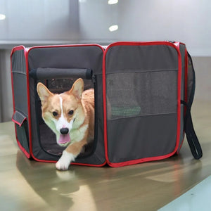 Petsfit 貓狗便攜式圍欄・可摺疊寵物帳篷產房 (灰紅色)-貓-毛孩物語Pets Thing|香港寵物貓狗用品專門店:IATA寵物飛機籠、寵物手推車、貓爬架貓樹