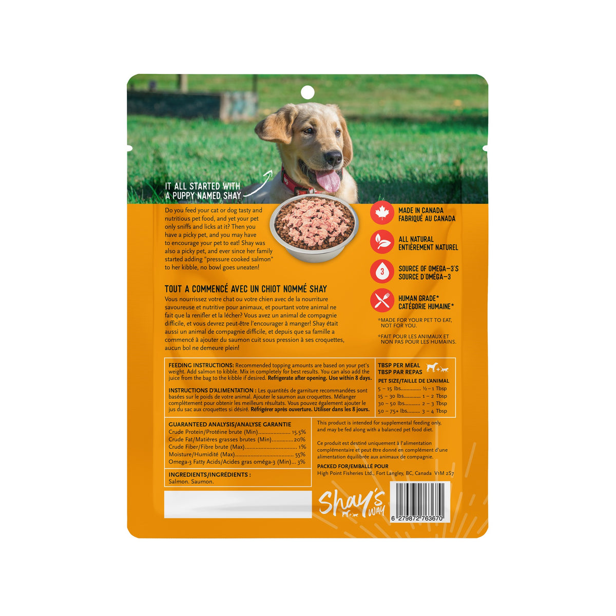 Shay's Way Steelhead Salmon Meal Topper — 8oz|狗狗食品|加拿大直送-狗-毛孩物語Pets Thing|香港寵物貓狗用品專門店:IATA寵物飛機籠、寵物手推車、貓爬架貓樹