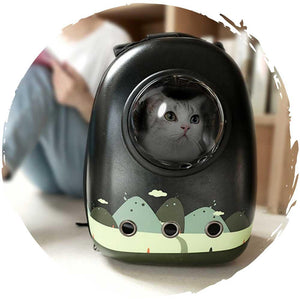 🎒貓咪太空艙保暖透氣背囊(晚霞村莊)-貓-毛孩物語Pets Thing|香港寵物貓狗用品專門店:IATA寵物飛機籠、寵物手推車、貓爬架貓樹