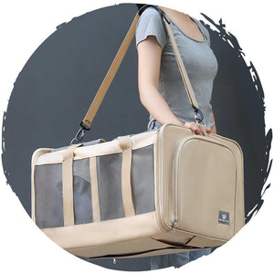 DODOPET大型中間分隔透氣可摺疊貓狗外出寵物袋 (普通版)-貓狗-毛孩物語Pets Thing|香港寵物貓狗用品專門店:IATA寵物飛機籠、寵物手推車、貓爬架貓樹
