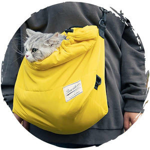 👜便攜式外出貓貓斜揹袋(黃色)-貓-毛孩物語Pets Thing|香港寵物貓狗用品專門店:IATA寵物飛機籠、寵物手推車、貓爬架貓樹