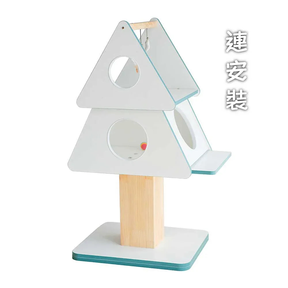 聖誕節冬季實木聖誕樹貓爬架貓樹(兩層款|117cm)-貓-毛孩物語Pets Thing|香港寵物貓狗用品專門店:IATA寵物飛機籠、寵物手推車、貓爬架貓樹