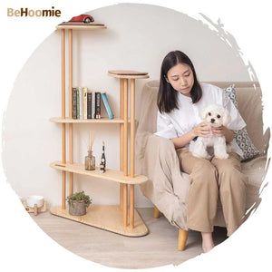 【人寵兩用傢俬・台灣直送】BeHoomie原木貓爬架 / 層架 (5層款|130cm)-貓-毛孩物語Pets Thing|香港寵物貓狗用品專門店:IATA寵物飛機籠、寵物手推車、貓爬架貓樹