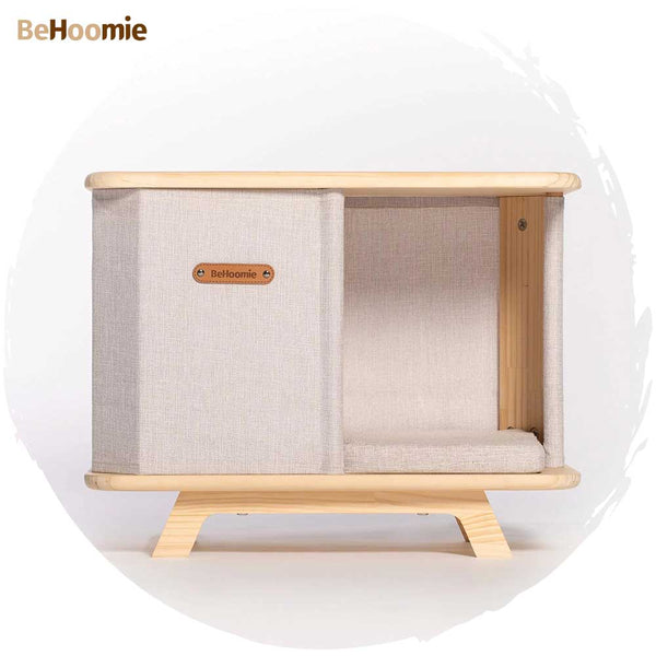 【人寵共用・台灣直送】BeHoomie麻布原木寵物窩茶几-貓狗-毛孩物語Pets Thing|香港寵物貓狗用品專門店:IATA寵物飛機籠、寵物手推車、貓爬架貓樹