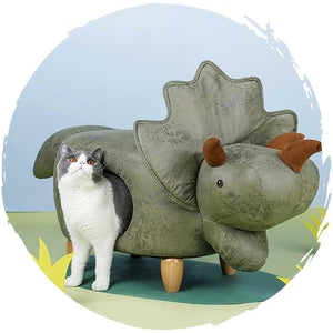 zeze人貓共用動物四季通用換鞋凳仔貓窩 (恐龍)-貓狗-毛孩物語Pets Thing|香港寵物貓狗用品專門店:IATA寵物飛機籠、寵物手推車、貓爬架貓樹