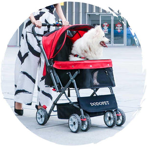 DODOPET 雙向推動四輪摺疊狗狗手推車 (寵物承重:25kg)-狗-毛孩物語Pets Thing|香港寵物貓狗用品專門店:IATA寵物飛機籠、寵物手推車、貓爬架貓樹