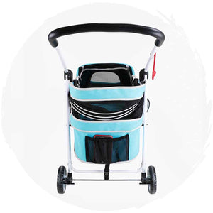 DODOPET 低座四輪摺疊狗狗手推車(黑色)(寵物承重:20kg)-狗-毛孩物語Pets Thing|香港寵物貓狗用品專門店:IATA寵物飛機籠、寵物手推車、貓爬架貓樹