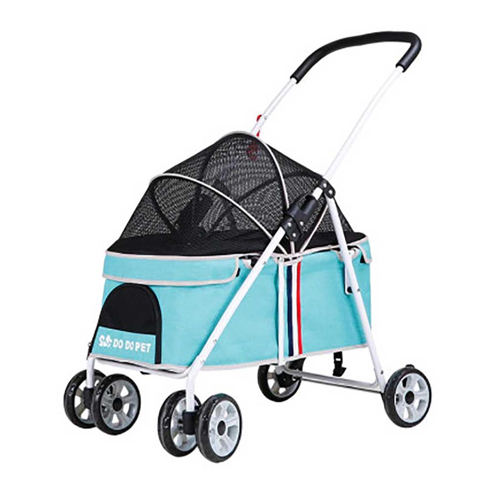DODOPET Low Seat Four-Wheel Folding Dog Stroller (Blue) (Pet Weight: 2