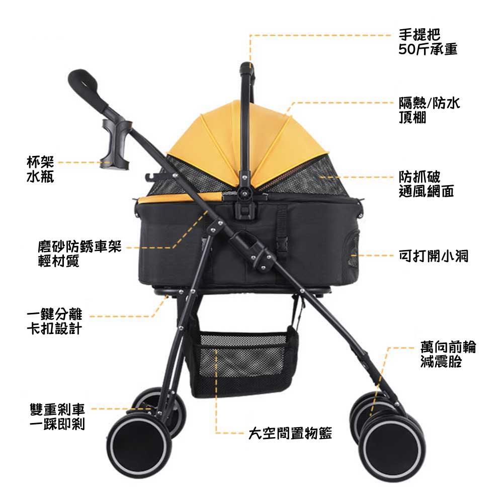 karubee寵物可折疊分離中小型狗貓兩用迷你手推車(寵物承重:15kg)-狗-毛孩物語Pets Thing|香港寵物貓狗用品專門店:IATA寵物飛機籠、寵物手推車、貓爬架貓樹