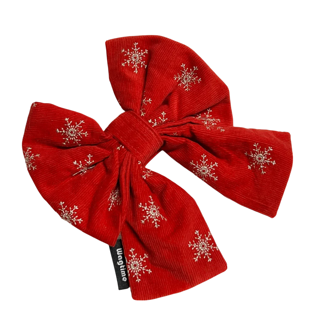 Wagtime雪花刺繡領結（燈芯絨）-狗-毛孩物語Pets Thing｜香港寵物貓狗用品專門店：IATA寵物飛機籠、寵物手推車、貓爬架貓樹