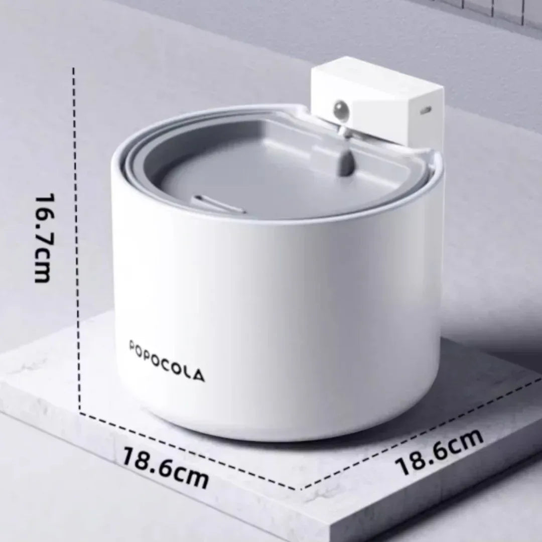 POPOCOLA 白月光飲水機 [陶瓷不鏽鋼|5000mAh|2.2L容量]-自動飲水器-毛孩物語Pets Thing｜香港寵物貓狗用品專門店：IATA寵物飛機籠、寵物手推車、貓爬架貓樹