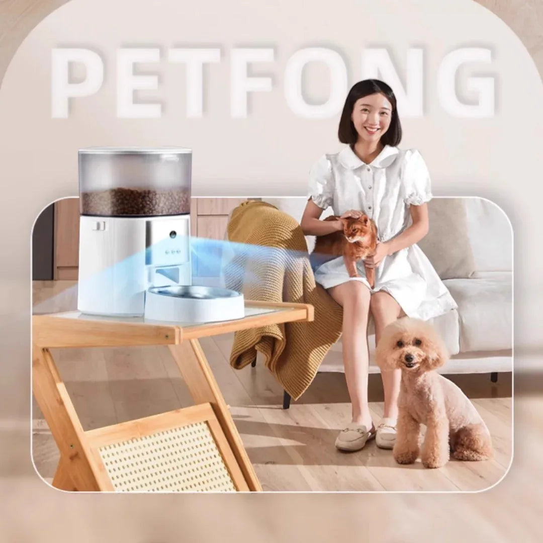 PETFONG 智能寵物餵食器PRO (帶鏡頭｜4L｜不銹鋼｜乾濕電2用)-自動餵食器-毛孩物語Pets Thing｜香港寵物貓狗用品專門店：IATA寵物飛機籠、寵物手推車、貓爬架貓樹