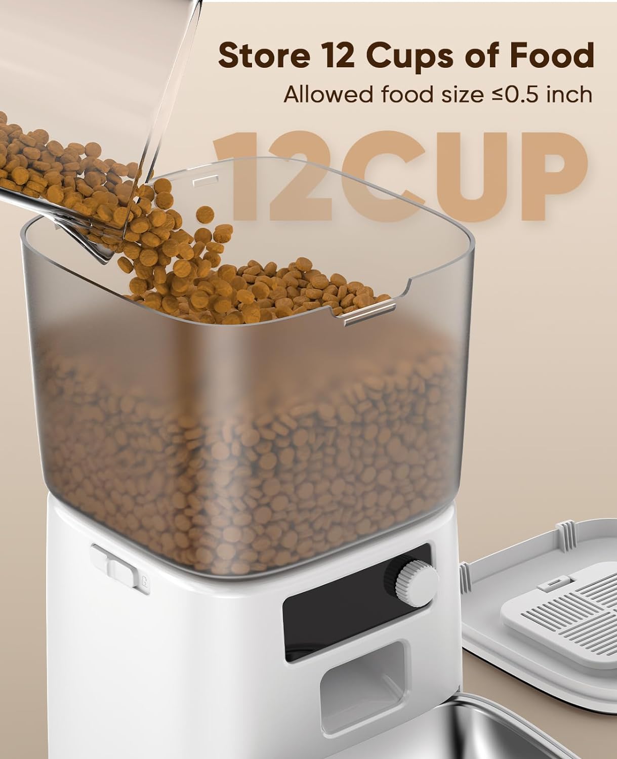 Oneisall PFD001 寵物自動餵食器單碗版（白色）-自動餵食器-毛孩物語Pets Thing｜香港寵物貓狗用品專門店：IATA寵物飛機籠、寵物手推車、貓爬架貓樹