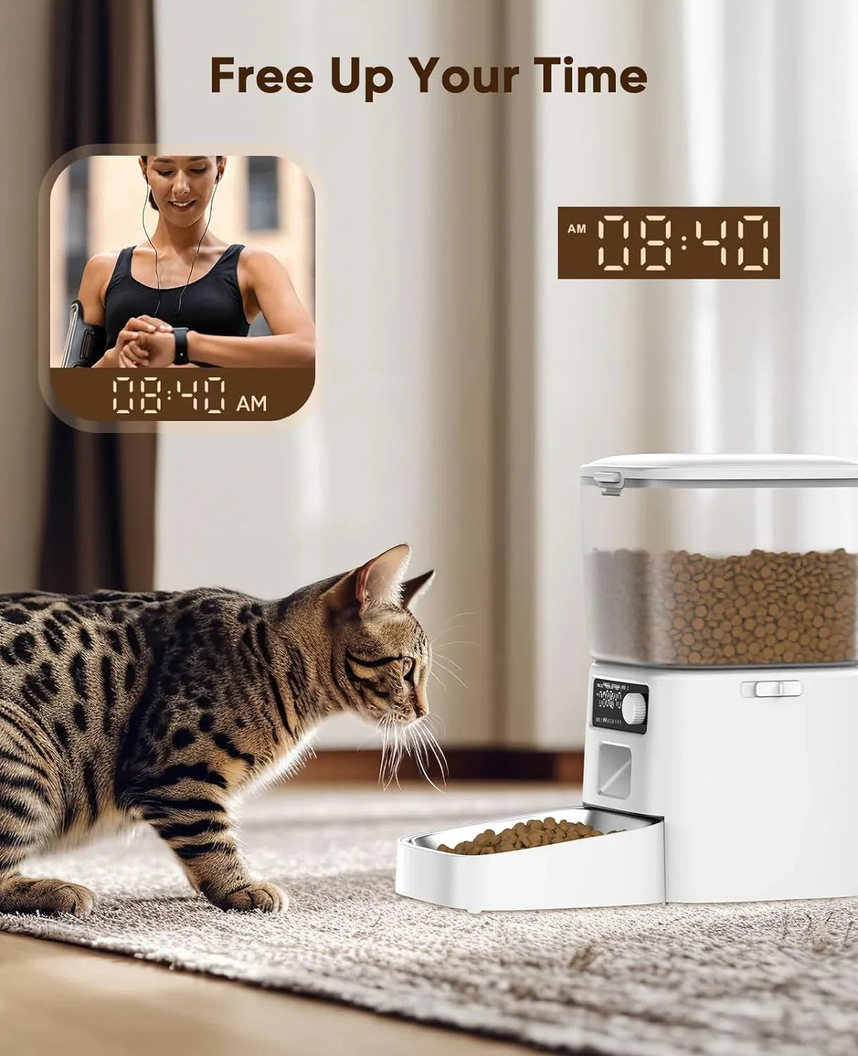 Oneisall PFD001 寵物自動餵食器單碗版（白色）-自動餵食器-毛孩物語Pets Thing｜香港寵物貓狗用品專門店：IATA寵物飛機籠、寵物手推車、貓爬架貓樹