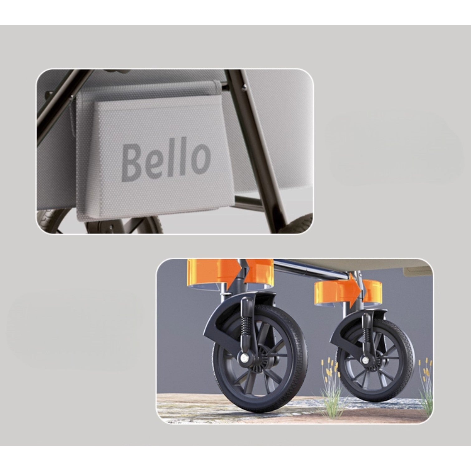 BELLO D9 中大型可折疊減震大輪寵物推車 (寵物承重：20kg)