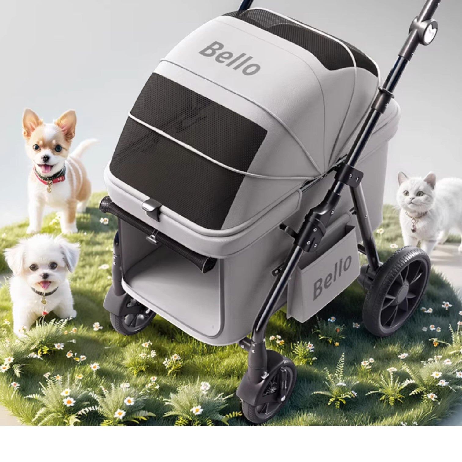 BELLO D9 中大型可折疊減震大輪寵物推車 (寵物承重：20kg)