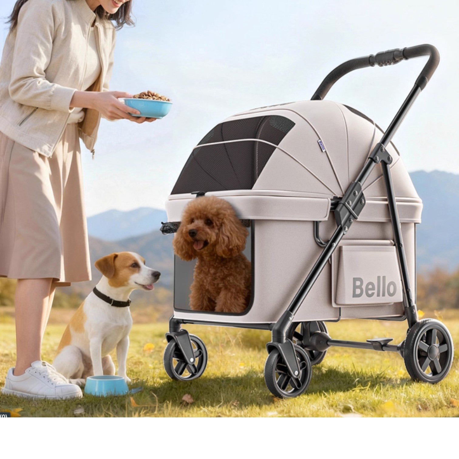 BELLO D6 中小型一體折疊寵物推車 (寵物承重：15kg)