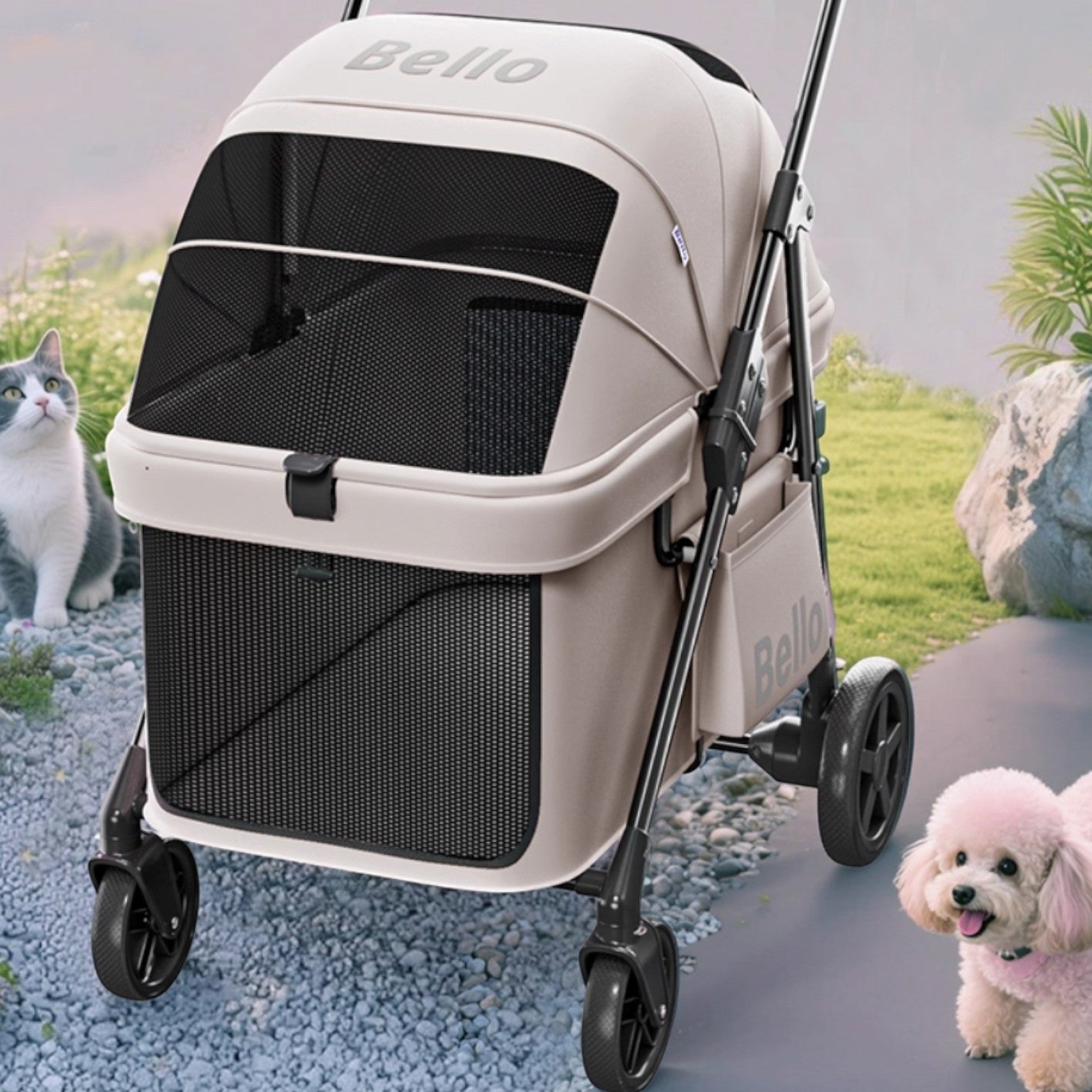 BELLO D6 中小型一體折疊寵物推車 (寵物承重：15kg)