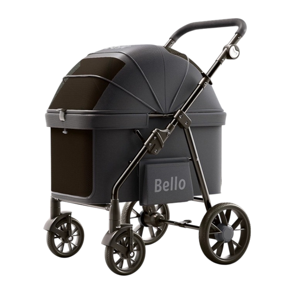 BELLO D9 Medium to Large Foldable Shock-Absorbing Pet Stroller with Large Wheels (Pet Weight Capacity: 20kg)