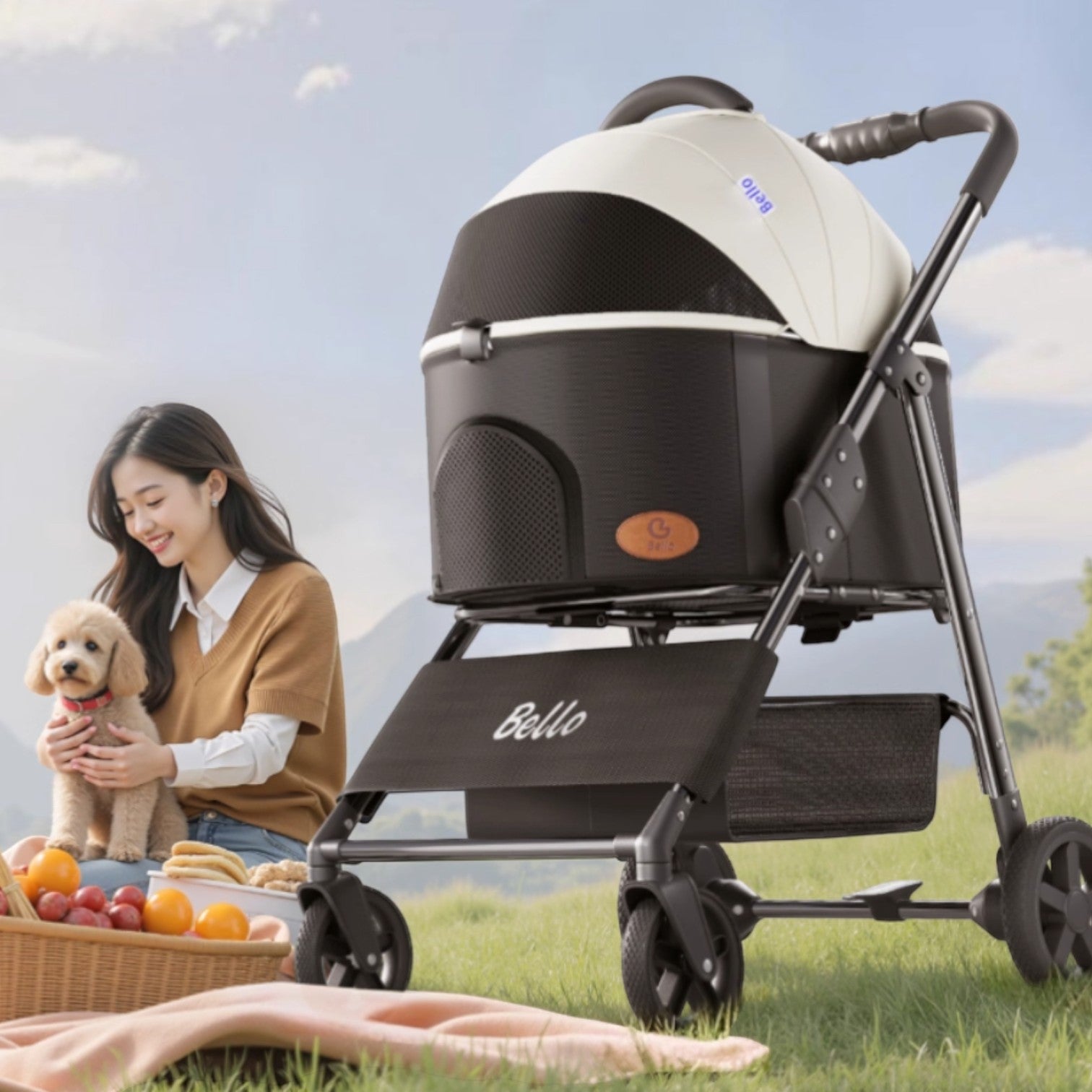 BELLO K3L Medium Separable Pet Stroller (Pet Weight Capacity: 10kg)