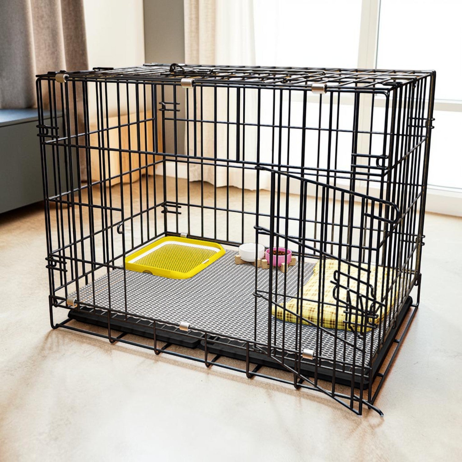 優質免安裝摺疊式寵物籠 狗籠 (83cm 中大型犬適用)-寵物籠-毛孩物語Pets Thing｜香港寵物貓狗用品專門店：IATA寵物飛機籠、寵物手推車、貓爬架貓樹
