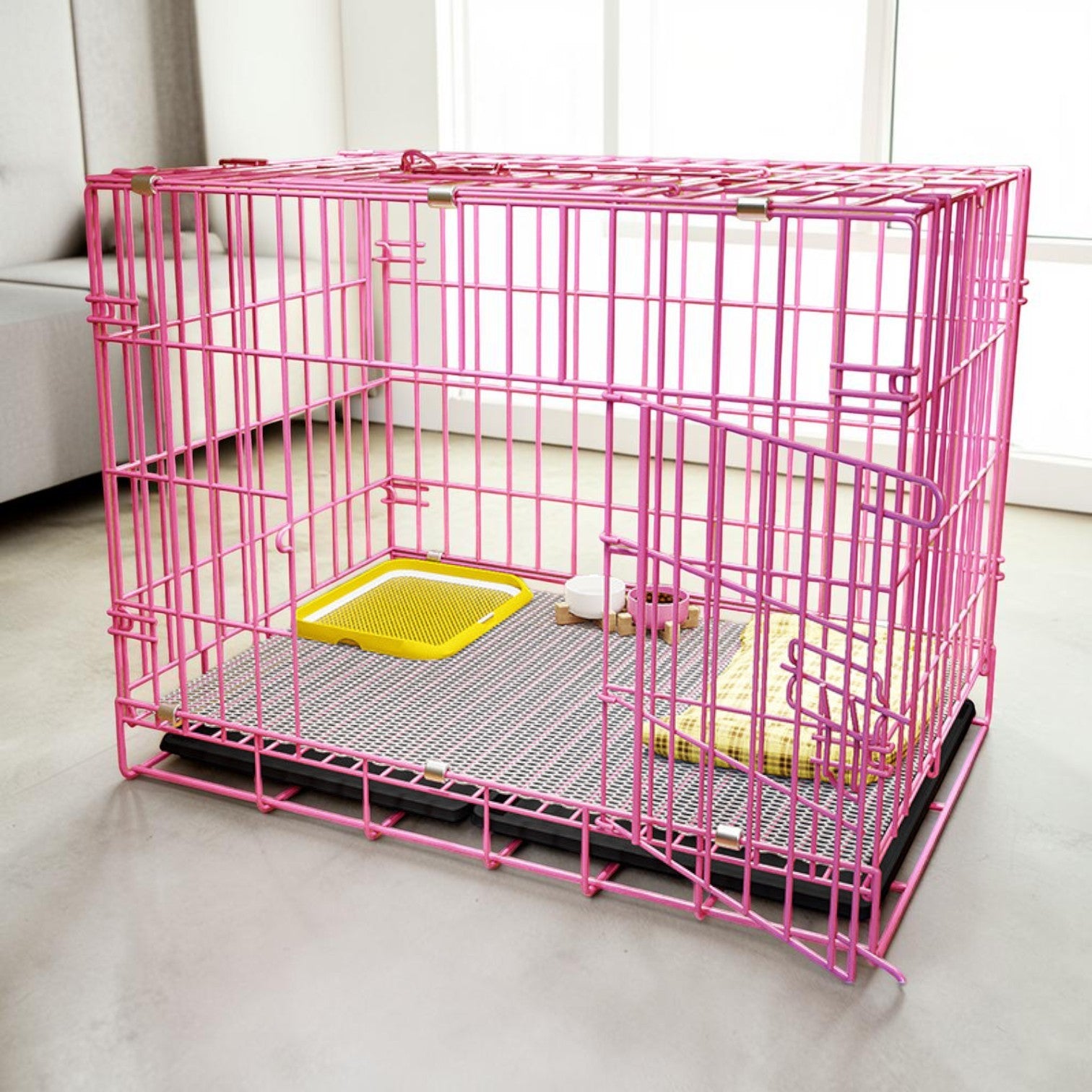 優質免安裝摺疊式寵物籠 狗籠 (83cm 中大型犬適用)-寵物籠-毛孩物語Pets Thing｜香港寵物貓狗用品專門店：IATA寵物飛機籠、寵物手推車、貓爬架貓樹