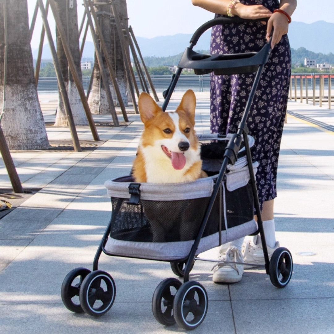DODOPET 升級版 輕便摺疊寵物手推車 (全景透氣款)（寵物承重：15kg）-狗-毛孩物語Pets Thing｜香港寵物貓狗用品專門店：IATA寵物飛機籠、寵物手推車、貓爬架貓樹