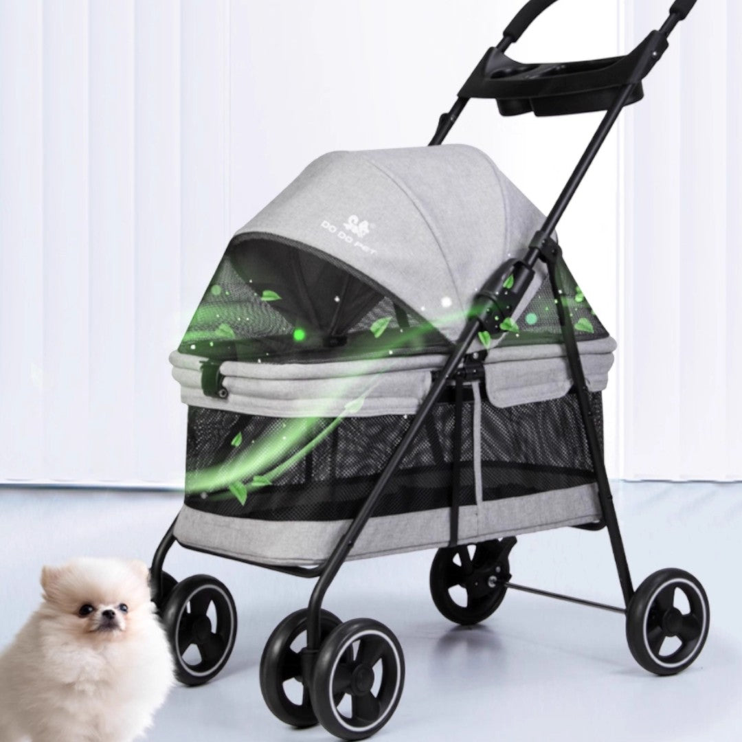 DODOPET 升級版 輕便摺疊寵物手推車 (全景透氣款)（寵物承重：15kg）-狗-毛孩物語Pets Thing｜香港寵物貓狗用品專門店：IATA寵物飛機籠、寵物手推車、貓爬架貓樹