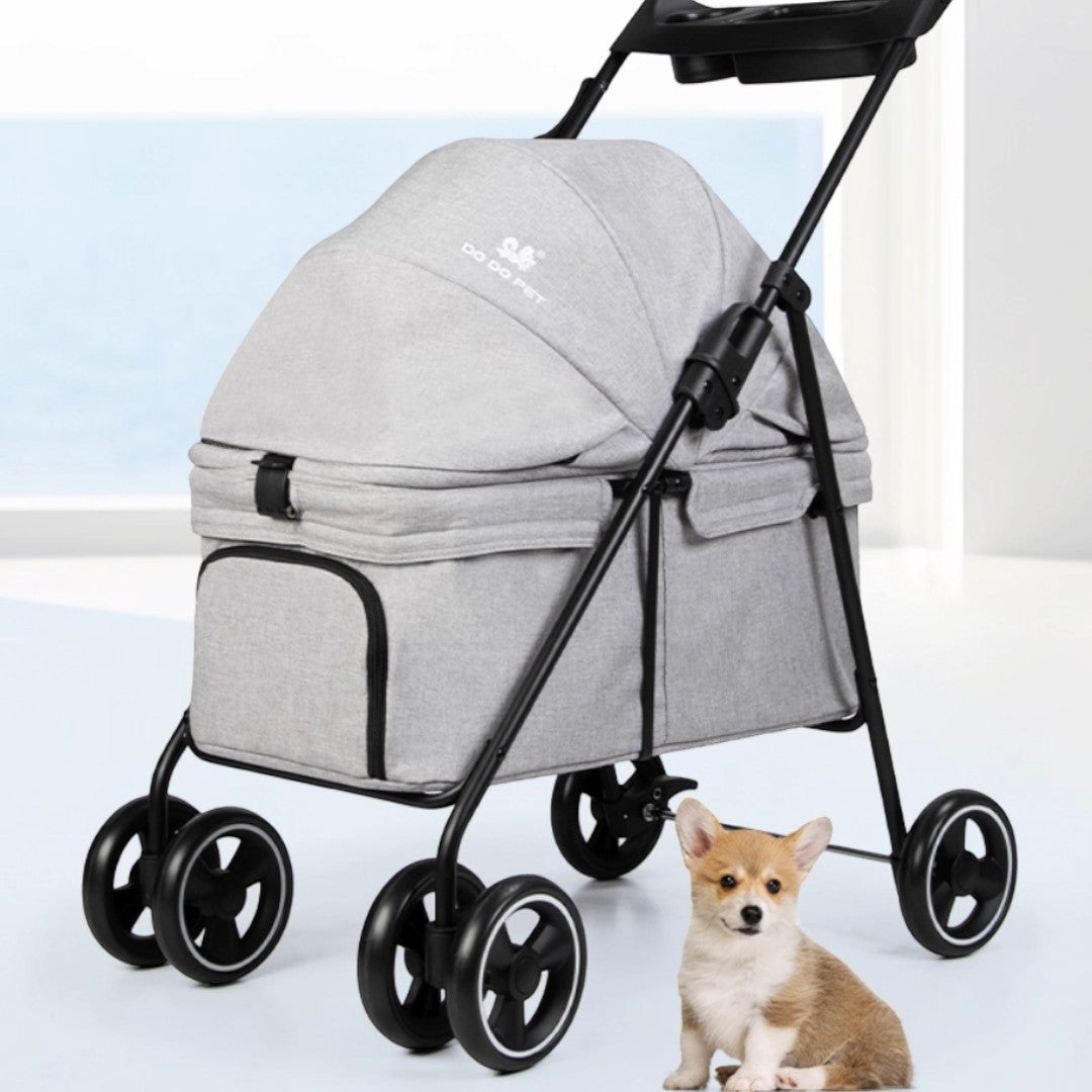 DODOPET 升級版 輕便摺疊寵物手推車 (全景透氣款)（寵物承重：15kg）-狗-毛孩物語Pets Thing｜香港寵物貓狗用品專門店：IATA寵物飛機籠、寵物手推車、貓爬架貓樹