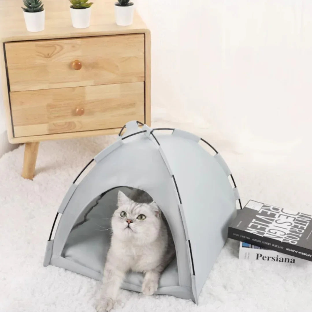 夏季兩用寵物帳篷窩貓狗帳篷窩 (灰色)-貓狗-毛孩物語Pets Thing｜香港寵物貓狗用品專門店：IATA寵物飛機籠、寵物手推車、貓爬架貓樹