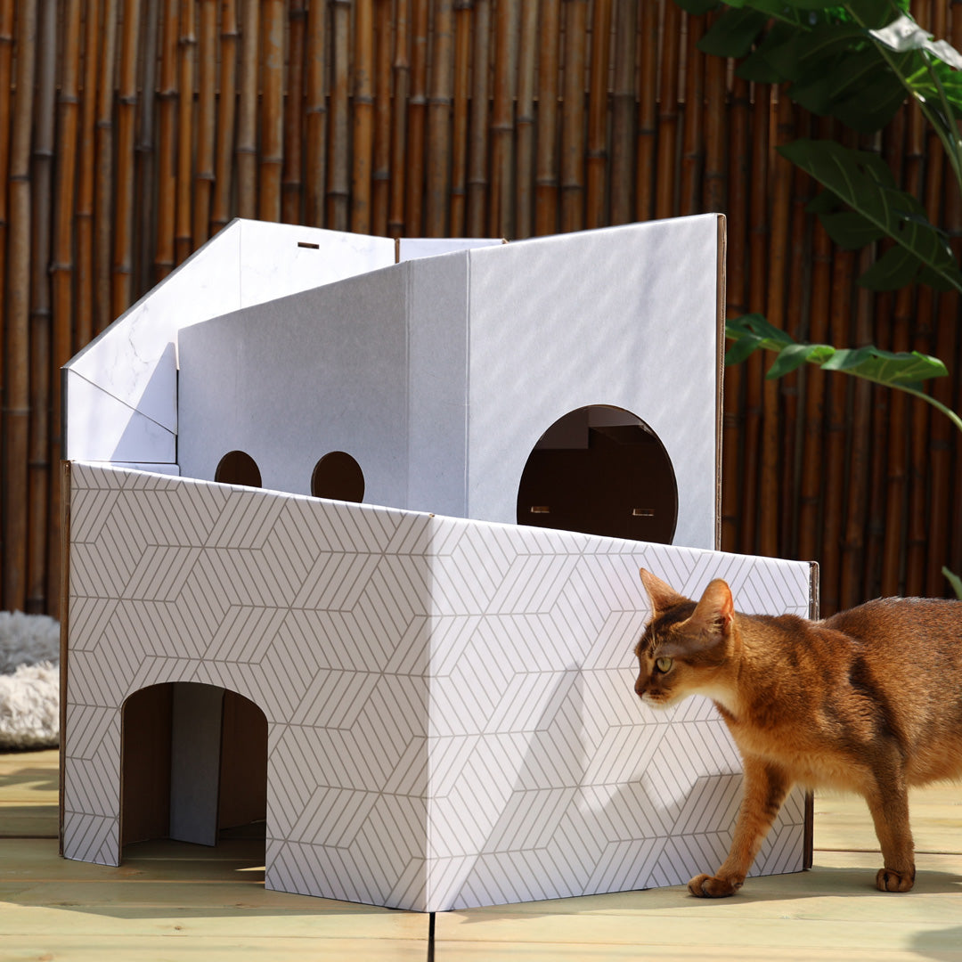 Mini Cat Mansion 摺疊式貓屋-貓-毛孩物語Pets Thing｜香港寵物貓狗用品專門店：IATA寵物飛機籠、寵物手推車、貓爬架貓樹