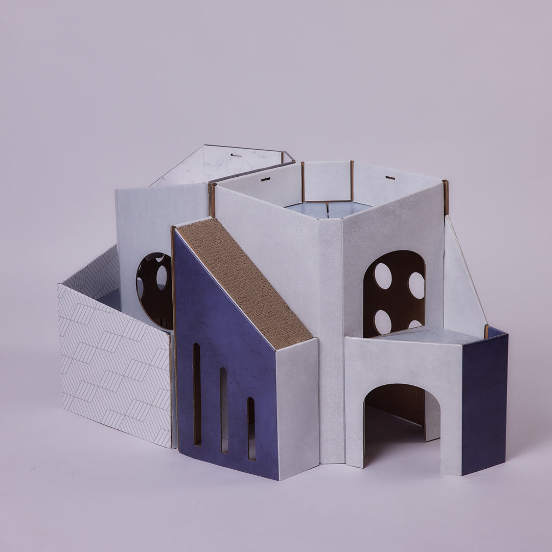 Mini Cat Mansion 摺疊式貓屋-貓-毛孩物語Pets Thing｜香港寵物貓狗用品專門店：IATA寵物飛機籠、寵物手推車、貓爬架貓樹
