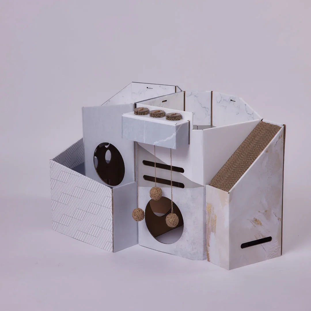 Pettellyava’ Mini Cat Mansion 摺疊式貓屋-貓-毛孩物語Pets Thing｜香港寵物貓狗用品專門店：IATA寵物飛機籠、寵物手推車、貓爬架貓樹