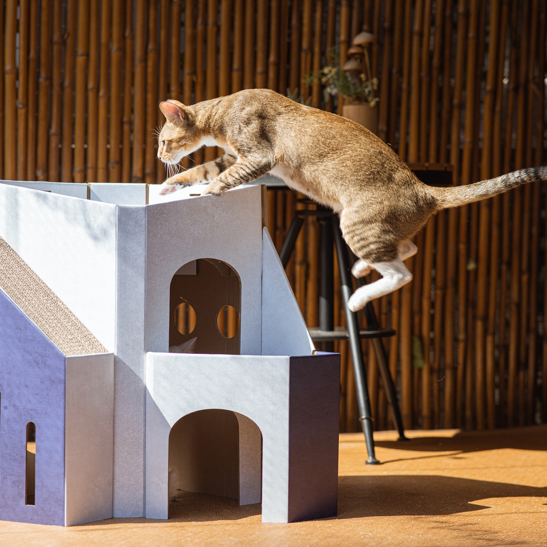 Mini Cat Mansion 摺疊式貓屋-貓-毛孩物語Pets Thing｜香港寵物貓狗用品專門店：IATA寵物飛機籠、寵物手推車、貓爬架貓樹
