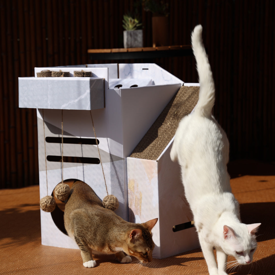 Mini Cat Mansion 摺疊式貓屋-貓-毛孩物語Pets Thing｜香港寵物貓狗用品專門店：IATA寵物飛機籠、寵物手推車、貓爬架貓樹