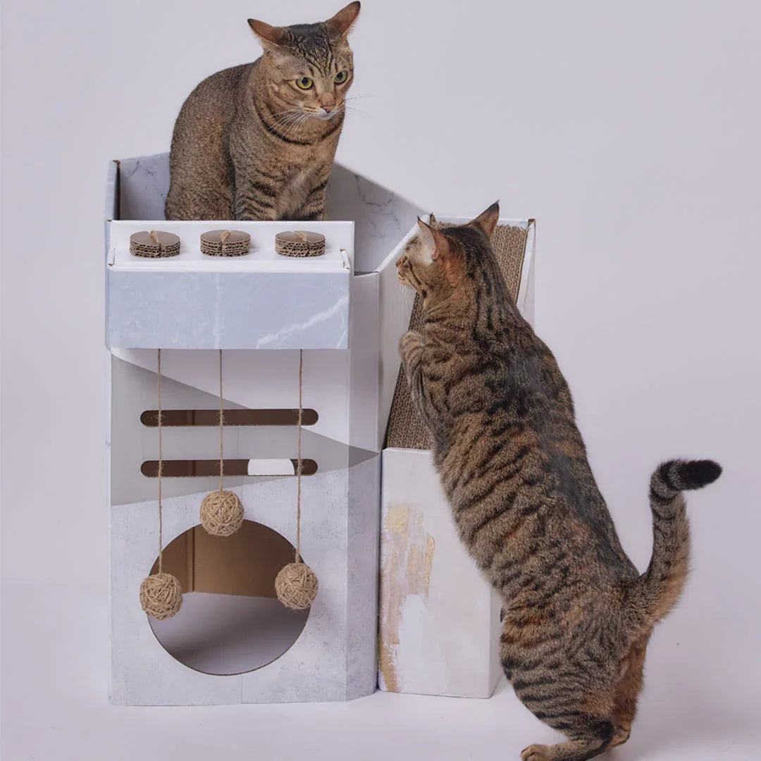 Pettellyava’ Mini Cat Mansion 摺疊式貓屋-貓-毛孩物語Pets Thing｜香港寵物貓狗用品專門店：IATA寵物飛機籠、寵物手推車、貓爬架貓樹