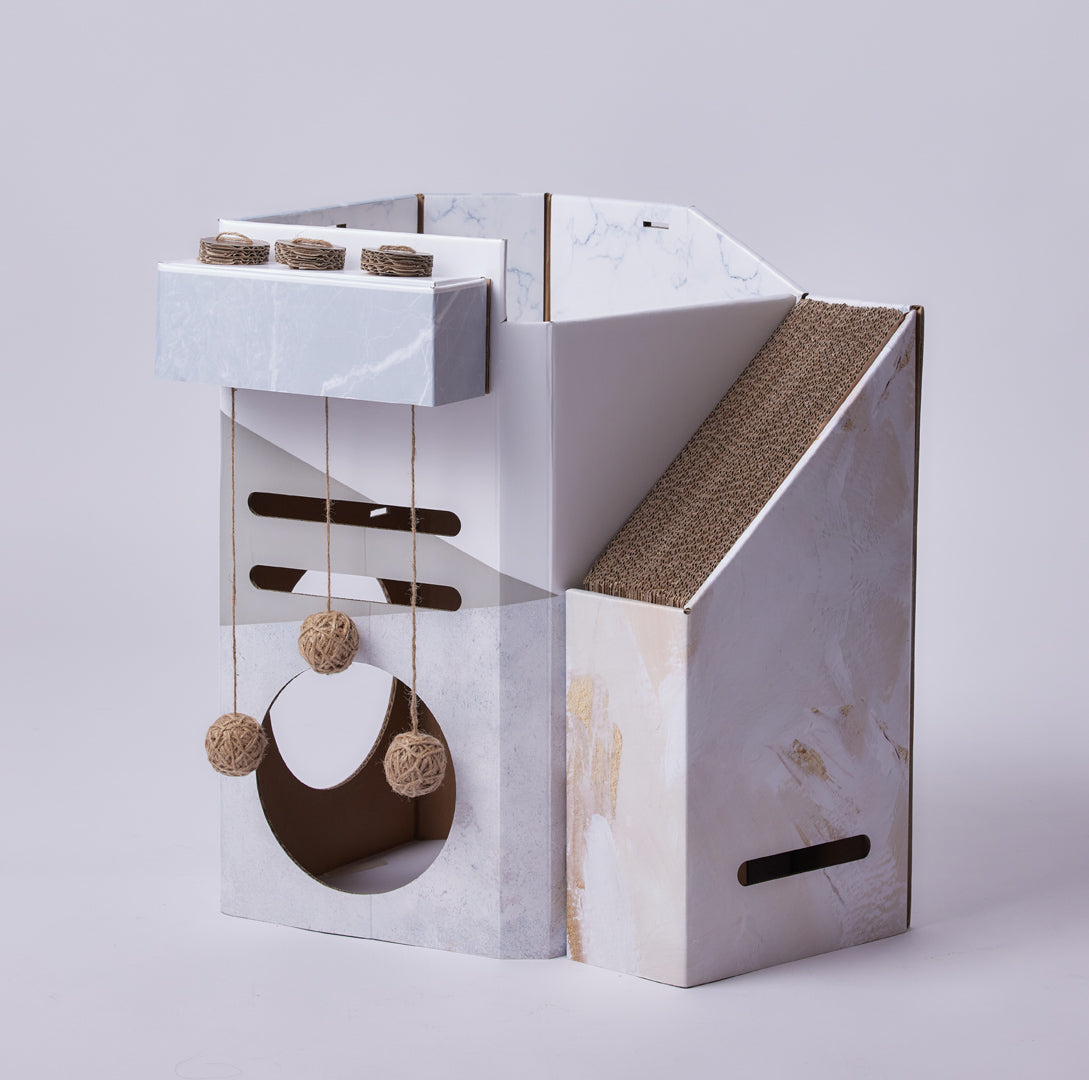 Mini Cat Mansion 摺疊式貓屋-貓-毛孩物語Pets Thing｜香港寵物貓狗用品專門店：IATA寵物飛機籠、寵物手推車、貓爬架貓樹