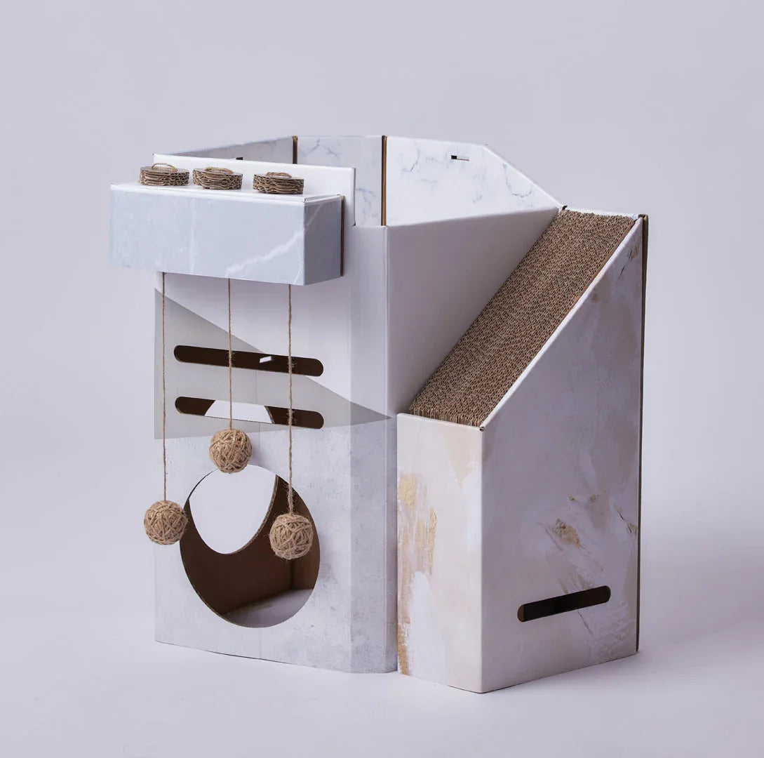 Pettellyava’ Mini Cat Mansion 摺疊式貓屋-貓-毛孩物語Pets Thing｜香港寵物貓狗用品專門店：IATA寵物飛機籠、寵物手推車、貓爬架貓樹