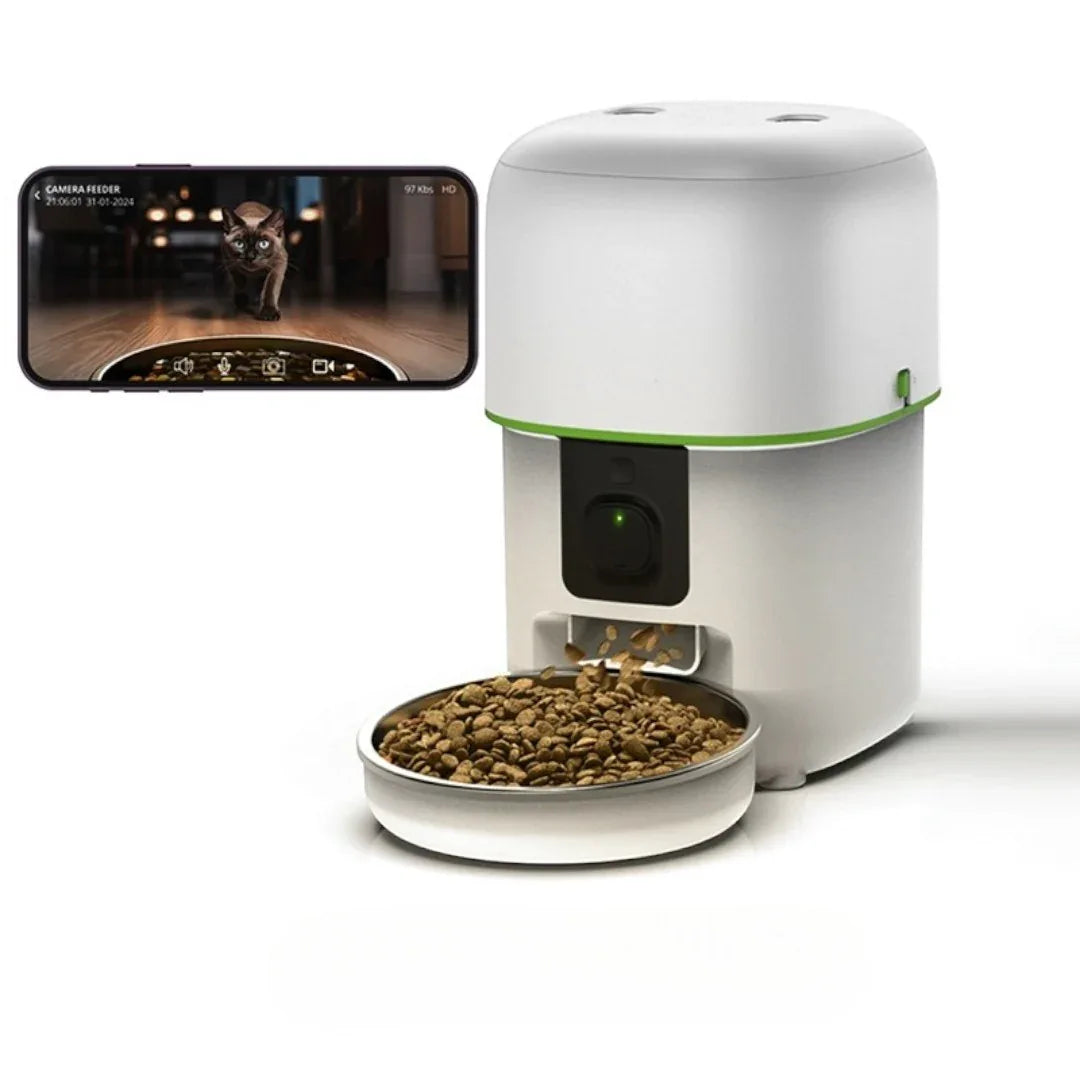 FURPIPI自動寵物餵食器 (帶鏡頭｜2L｜乾濕電2用)-自動餵食器-毛孩物語Pets Thing｜香港寵物貓狗用品專門店：IATA寵物飛機籠、寵物手推車、貓爬架貓樹