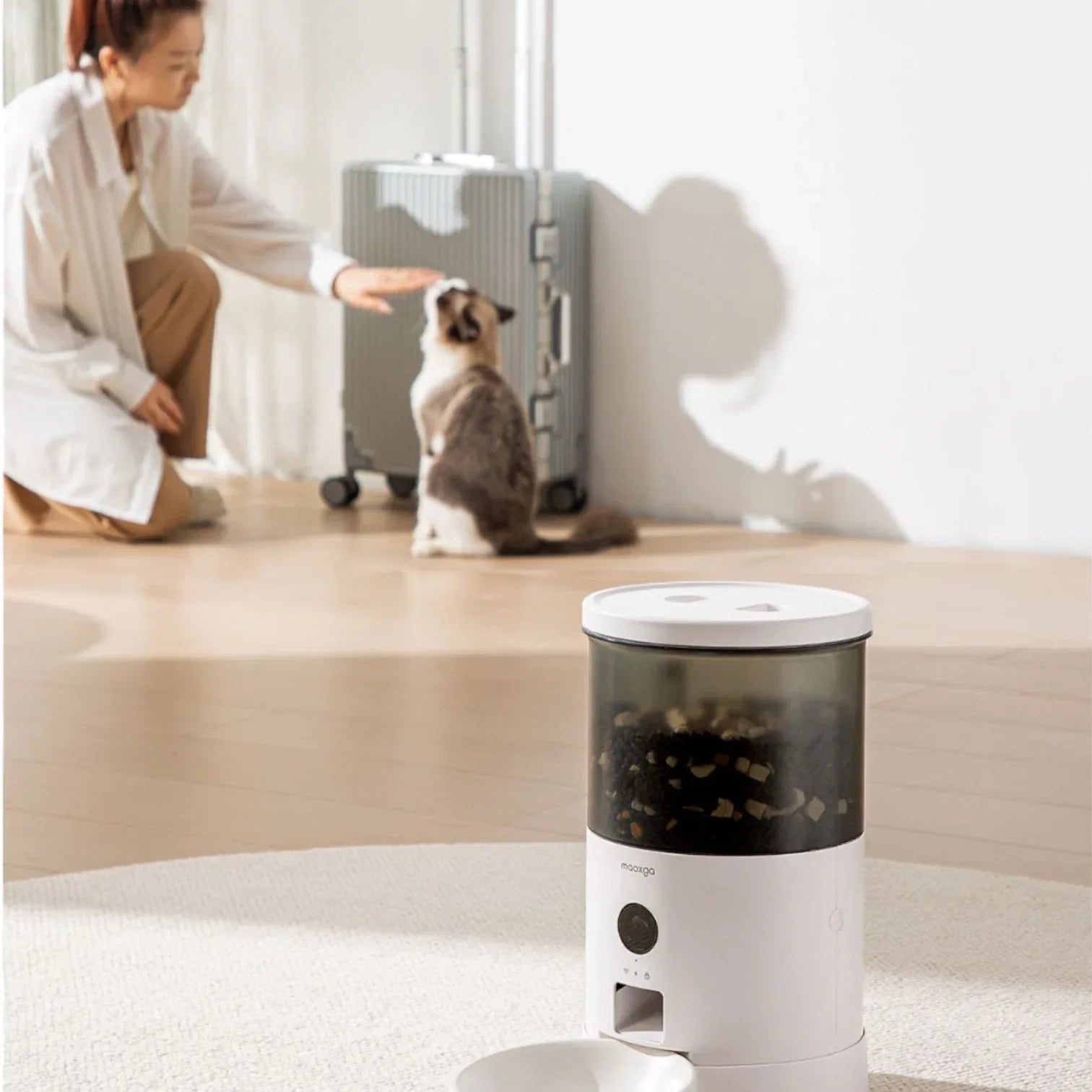 Maoxga 寵物智能自動真空餵食器 (可充電式｜4.5L｜定時出糧 )-自動餵食器-毛孩物語Pets Thing｜香港寵物貓狗用品專門店：IATA寵物飛機籠、寵物手推車、貓爬架貓樹