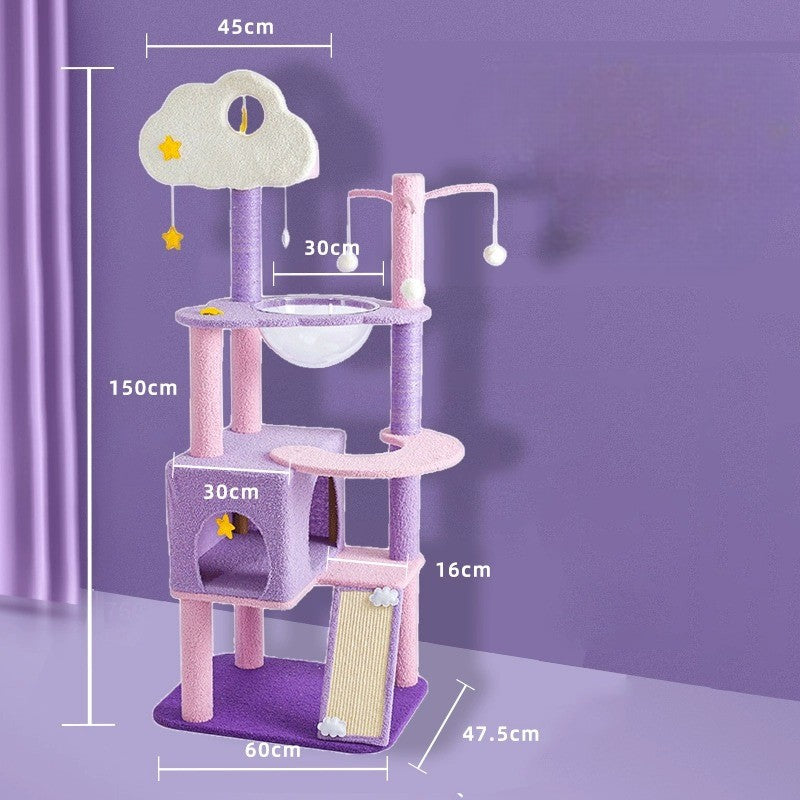 🌙夢幻星雲升級貓樹實木抓柱🐱貓爬架跳台(5層款｜150cm)-貓-毛孩物語Pets Thing｜香港寵物貓狗用品專門店：IATA寵物飛機籠、寵物手推車、貓爬架貓樹