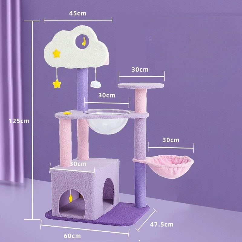 🌙夢幻星雲升級貓樹實木抓柱🐱貓爬架跳台(5層款｜125cm)-貓-毛孩物語Pets Thing｜香港寵物貓狗用品專門店：IATA寵物飛機籠、寵物手推車、貓爬架貓樹