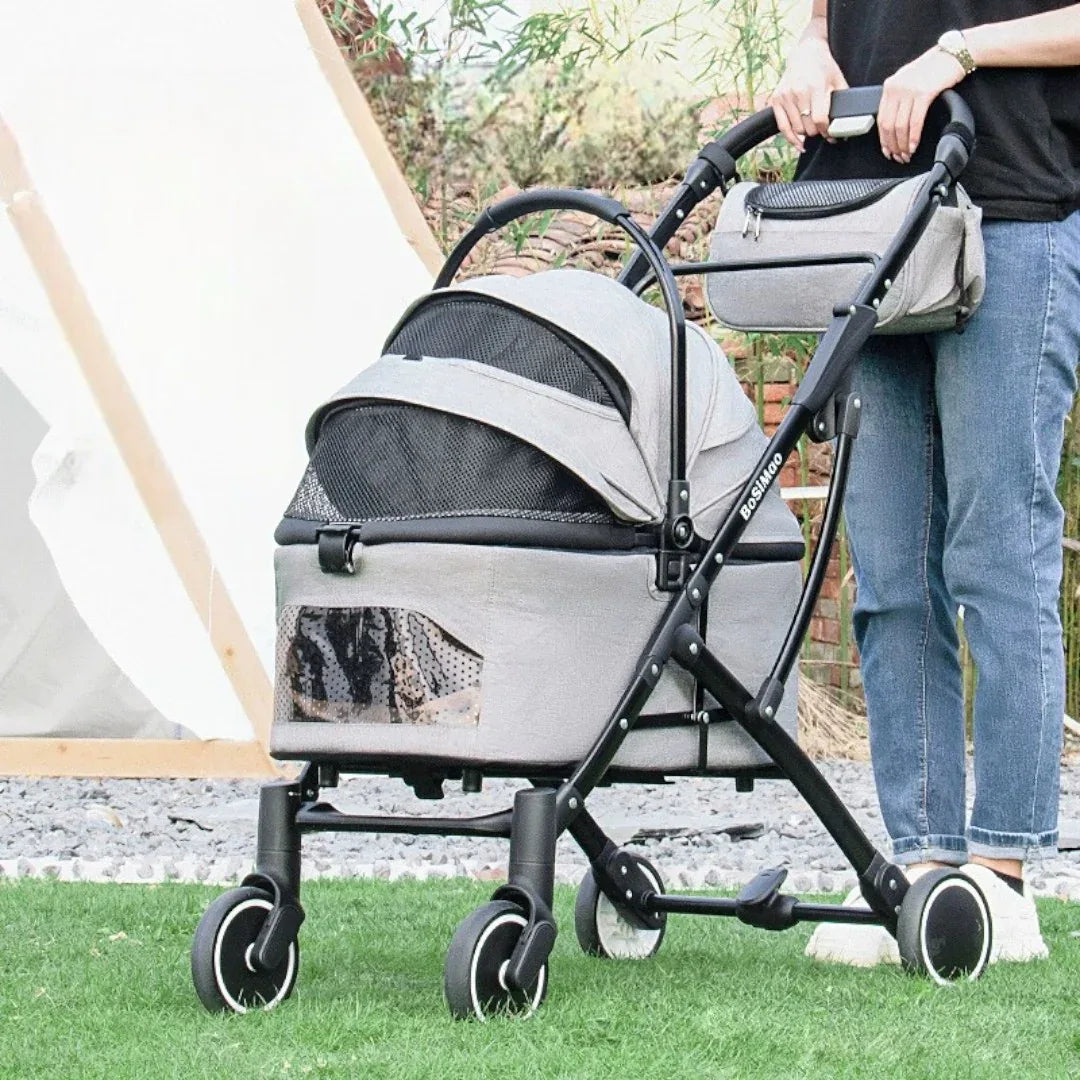 DODOPET 新款低座四輪摺疊可分離寵物出街手推車（寵物承重：20kg 送出街袋）-狗-毛孩物語Pets Thing｜香港寵物貓狗用品專門店：IATA寵物飛機籠、寵物手推車、貓爬架貓樹