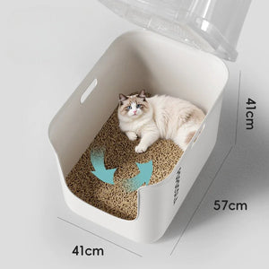 POPOCOLA 雙層頂出式貓砂盆-貓砂盆-毛孩物語Pets Thing｜香港寵物貓狗用品專門店：IATA寵物飛機籠、寵物手推車、貓爬架貓樹
