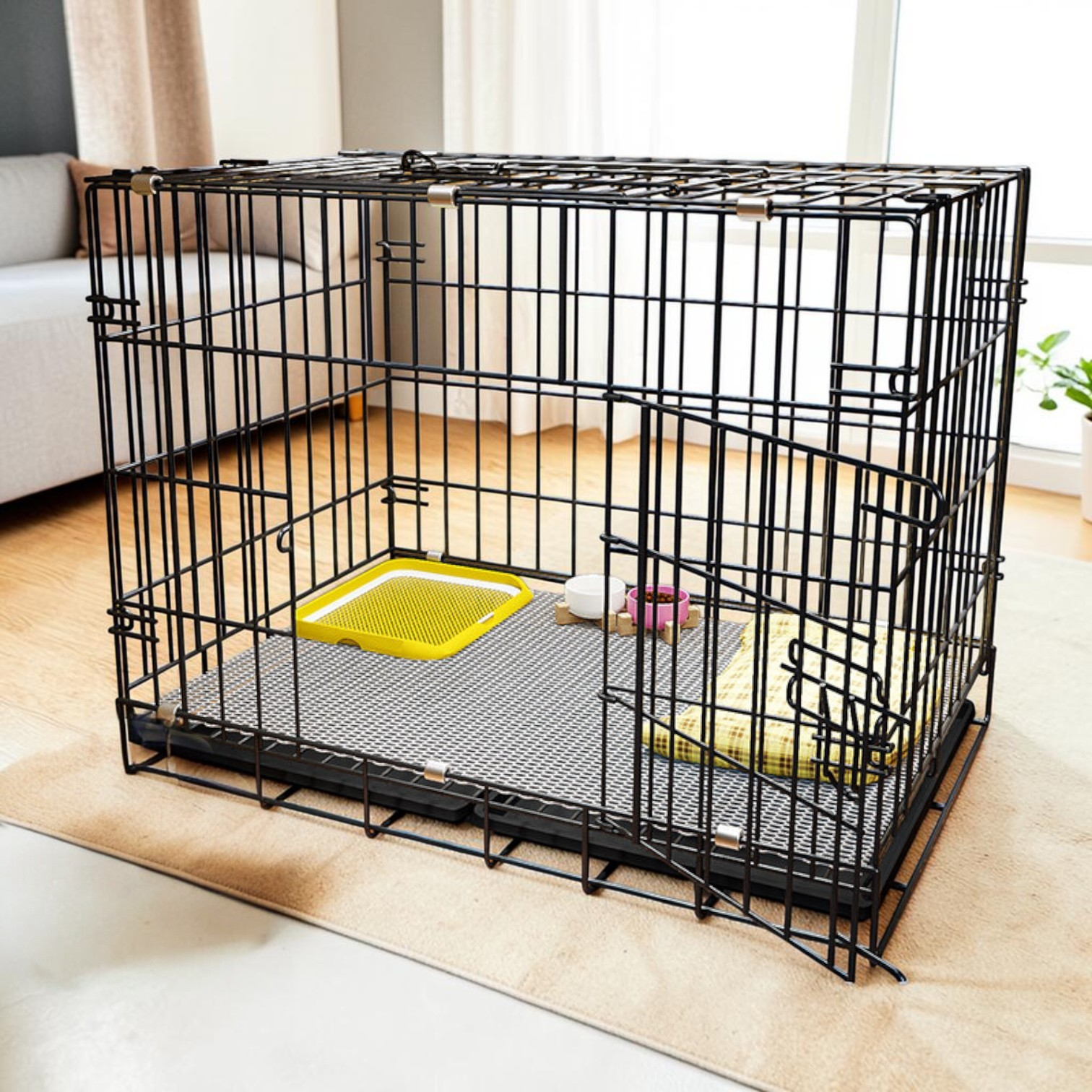 優質免安裝摺疊式寵物籠 狗籠 (83cm 中大型犬適用)-寵物籠-毛孩物語Pets Thing｜香港寵物貓狗用品專門店：IATA寵物飛機籠、寵物手推車、貓爬架貓樹